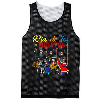 Dia De Los Muertos Day Of The Dead Mexican Skeleton Dancing Design Mesh Reversible Basketball Jersey Tank
