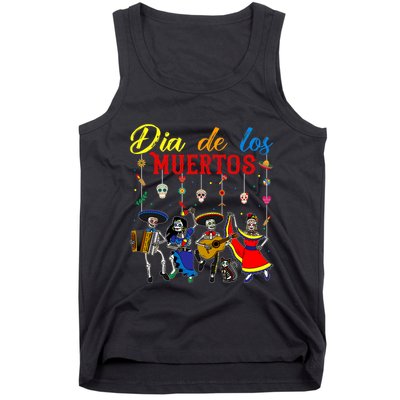 Dia De Los Muertos Day Of The Dead Mexican Skeleton Dancing Design Tank Top