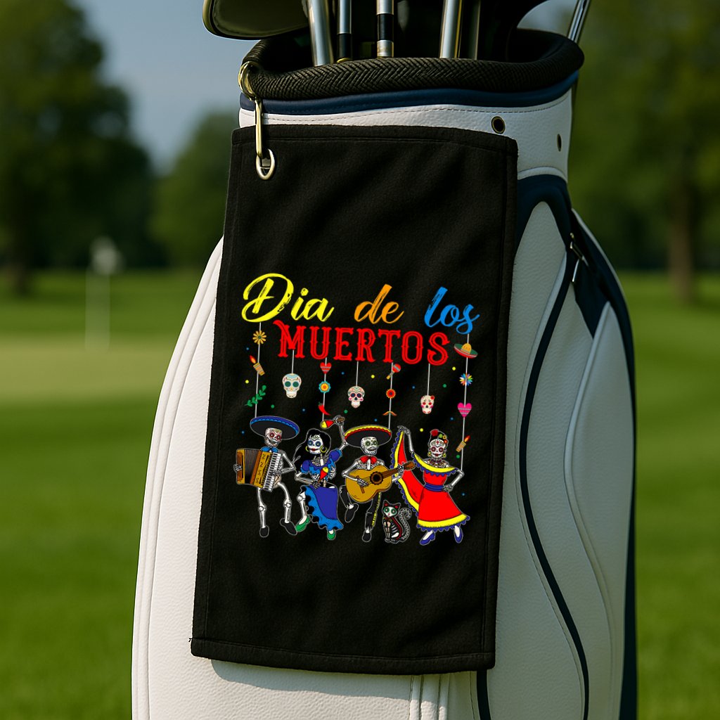 Dia De Los Muertos Day Of The Dead Mexican Skeleton Dancing Design Golf Towel