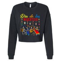 Dia De Los Muertos Day Of The Dead Mexican Skeleton Dancing Design Cropped Pullover Crew