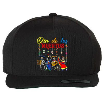 Dia De Los Muertos Day Of The Dead Mexican Skeleton Dancing Design Wool Snapback Cap