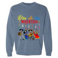 Dia De Los Muertos Day Of The Dead Mexican Skeleton Dancing Design Garment-Dyed Sweatshirt