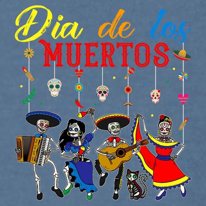 Dia De Los Muertos Day Of The Dead Mexican Skeleton Dancing Design Garment-Dyed Sweatshirt