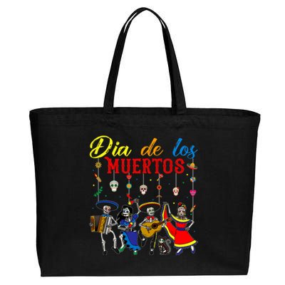 Dia De Los Muertos Day Of The Dead Mexican Skeleton Dancing Design Cotton Canvas Jumbo Tote