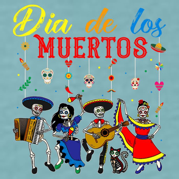 Dia De Los Muertos Day Of The Dead Mexican Skeleton Dancing Design Sueded Cloud Jersey T-Shirt