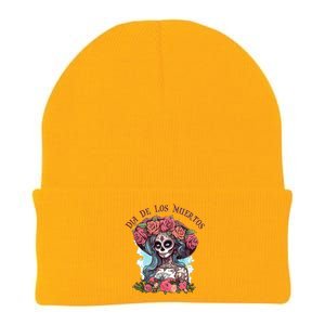 Dia De Los Muertos Floral Woman Knit Cap Winter Beanie