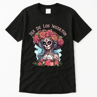 Dia De Los Muertos Floral Woman Tall T-Shirt