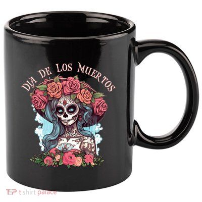 Dia De Los Muertos Floral Woman 11oz C Handle Ceramic Mug