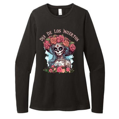 Dia De Los Muertos Floral Woman Womens CVC Long Sleeve Shirt