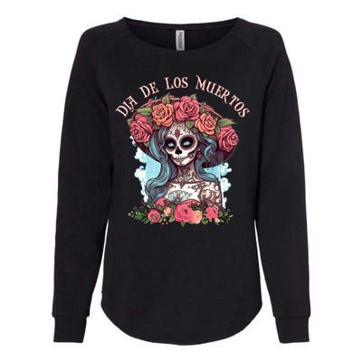 Dia De Los Muertos Floral Woman Womens California Wash Sweatshirt