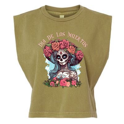 Dia De Los Muertos Floral Woman Garment-Dyed Women's Muscle Tee