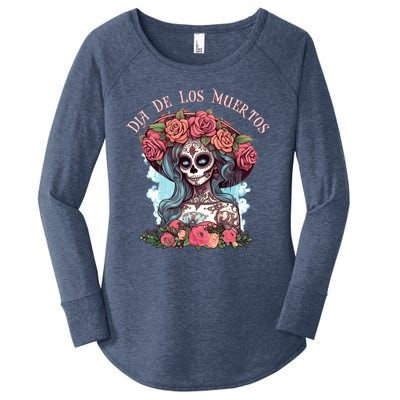 Dia De Los Muertos Floral Woman Women's Perfect Tri Tunic Long Sleeve Shirt