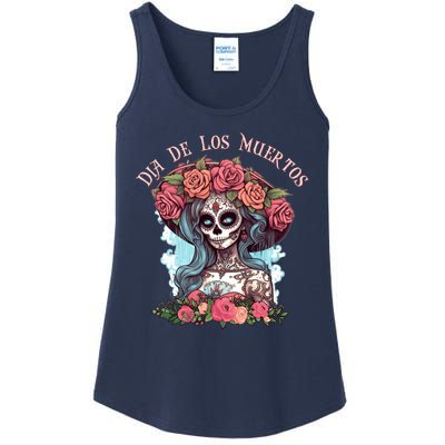 Dia De Los Muertos Floral Woman Ladies Essential Tank