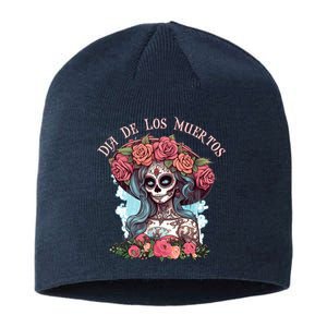 Dia De Los Muertos Floral Woman Sustainable Beanie