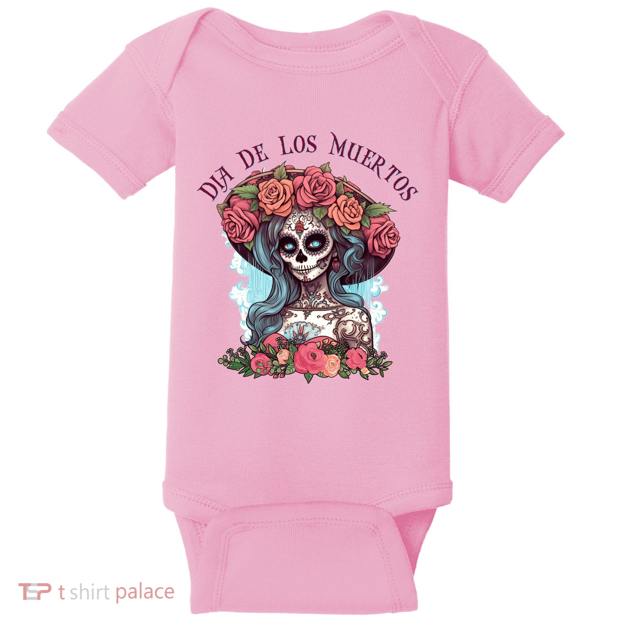 Dia De Los Muertos Floral Woman Baby Bodysuit
