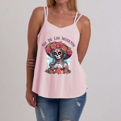 Dia De Los Muertos Floral Woman Women's Strappy Tank