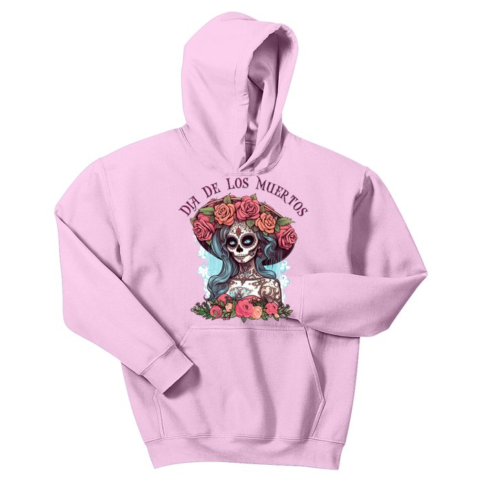 Dia De Los Muertos Floral Woman Kids Hoodie