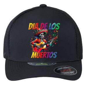 Dia De Los Muertos Skeleton Play Guitar Day Of The Dead Gift Flexfit Unipanel Trucker Cap