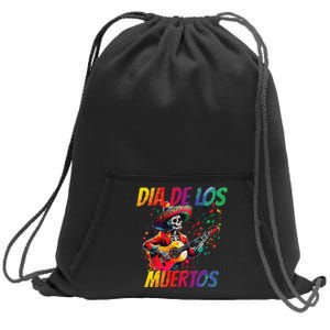 Dia De Los Muertos Skeleton Play Guitar Day Of The Dead Gift Sweatshirt Cinch Pack Bag