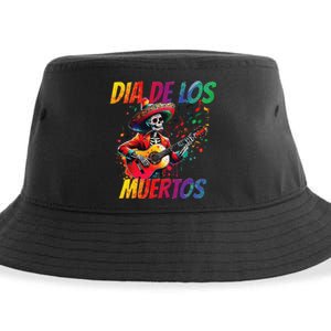 Dia De Los Muertos Skeleton Play Guitar Day Of The Dead Gift Sustainable Bucket Hat