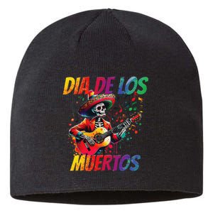 Dia De Los Muertos Skeleton Play Guitar Day Of The Dead Gift Sustainable Beanie