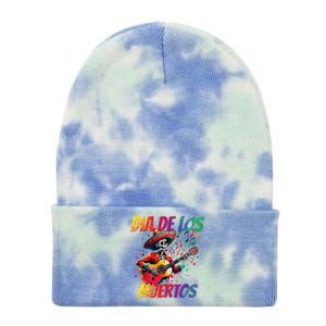 Dia De Los Muertos Skeleton Play Guitar Day Of The Dead Gift Tie Dye 12in Knit Beanie