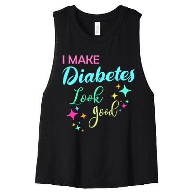 Diabetic Diabetes Look Good Gift Diabetic Gift Women's Racerback Cropped Tank