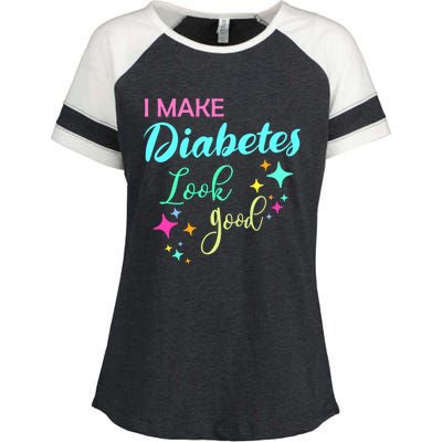 Diabetic Diabetes Look Good Gift Diabetic Gift Enza Ladies Jersey Colorblock Tee