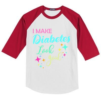 Diabetic Diabetes Look Good Gift Diabetic Gift Kids Colorblock Raglan Jersey