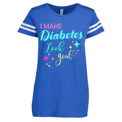 Diabetic Diabetes Look Good Gift Diabetic Gift Enza Ladies Jersey Football T-Shirt