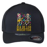 Dia De los Muertos Costume Day of the Dead Skeleton Dancing Flexfit Unipanel Trucker Cap