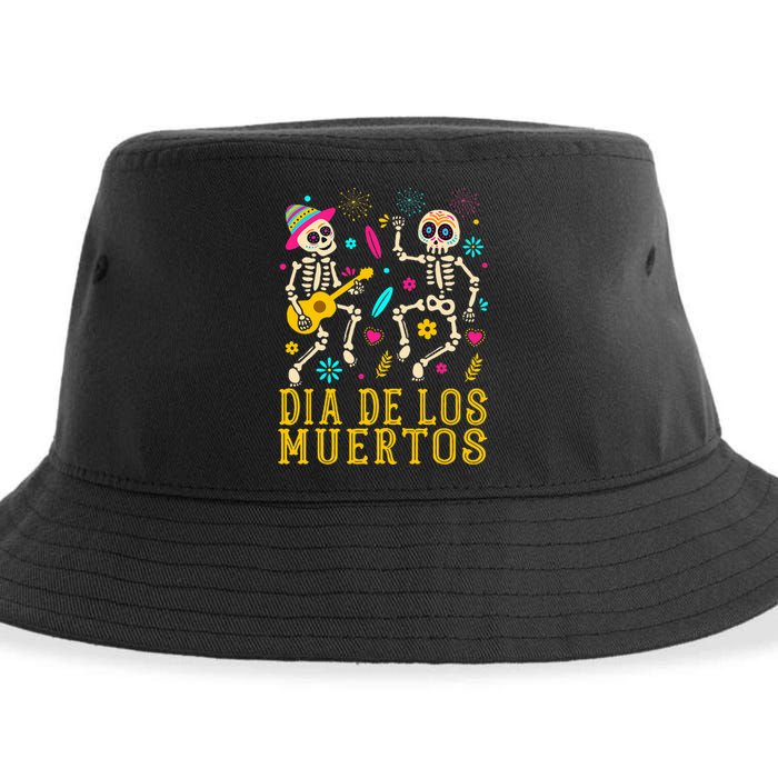 Dia De los Muertos Costume Day of the Dead Skeleton Dancing Sustainable Bucket Hat