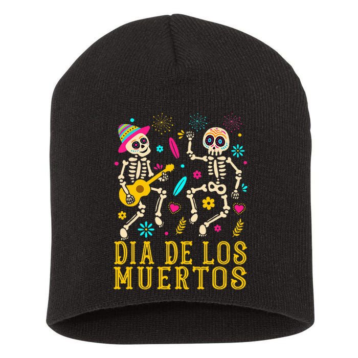 Dia De los Muertos Costume Day of the Dead Skeleton Dancing Short Acrylic Beanie