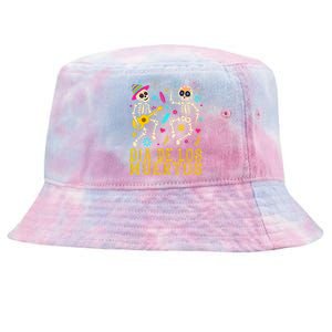 Dia De los Muertos Costume Day of the Dead Skeleton Dancing Tie-Dyed Bucket Hat