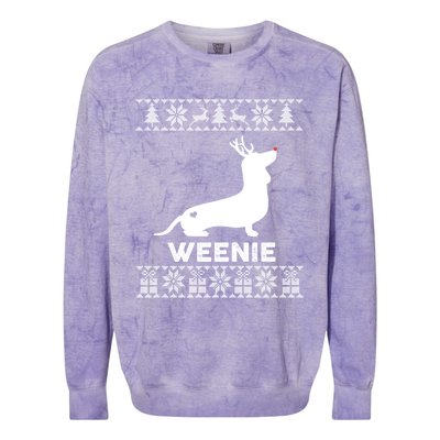 Dachshund Dog Lover Weenie Reindeer Ugly Christmas Sweater Great Gift Colorblast Crewneck Sweatshirt