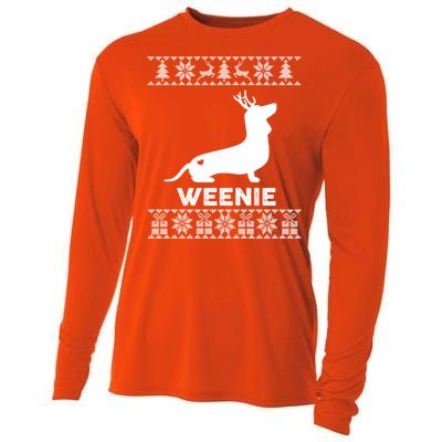 Dachshund Dog Lover Weenie Reindeer Ugly Christmas Sweater Great Gift Cooling Performance Long Sleeve Crew