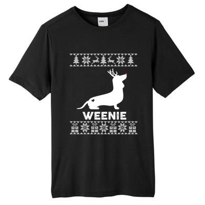 Dachshund Dog Lover Weenie Reindeer Ugly Christmas Sweater Great Gift Tall Fusion ChromaSoft Performance T-Shirt