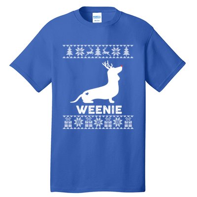 Dachshund Dog Lover Weenie Reindeer Ugly Christmas Sweater Great Gift Tall T-Shirt