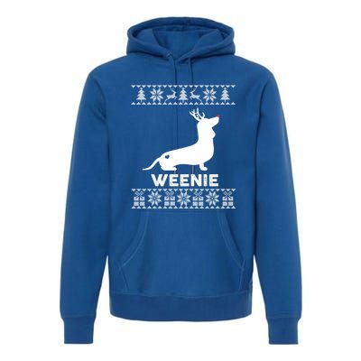 Dachshund Dog Lover Weenie Reindeer Ugly Christmas Sweater Great Gift Premium Hoodie