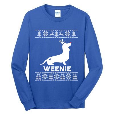 Dachshund Dog Lover Weenie Reindeer Ugly Christmas Sweater Great Gift Tall Long Sleeve T-Shirt