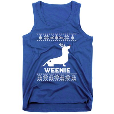 Dachshund Dog Lover Weenie Reindeer Ugly Christmas Sweater Great Gift Tank Top