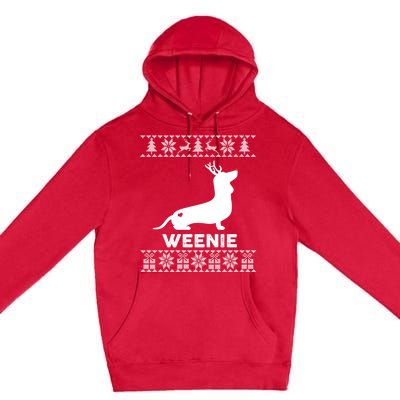 Dachshund Dog Lover Weenie Reindeer Ugly Christmas Sweater Great Gift Premium Pullover Hoodie