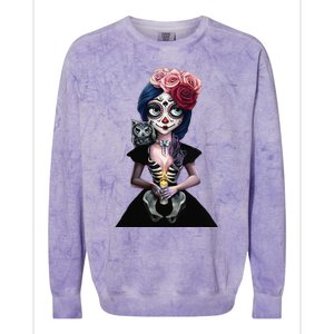 DíA De Los Muertos La Catrina Day Of The Dead Sugar Skull Colorblast Crewneck Sweatshirt