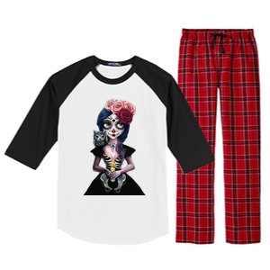 DíA De Los Muertos La Catrina Day Of The Dead Sugar Skull Raglan Sleeve Pajama Set