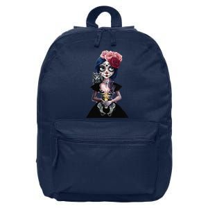 DíA De Los Muertos La Catrina Day Of The Dead Sugar Skull 16 in Basic Backpack