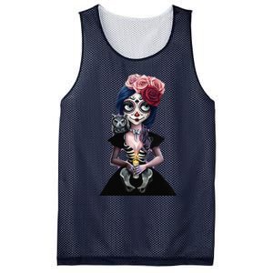 DíA De Los Muertos La Catrina Day Of The Dead Sugar Skull Mesh Reversible Basketball Jersey Tank