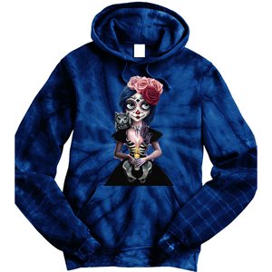 DíA De Los Muertos La Catrina Day Of The Dead Sugar Skull Tie Dye Hoodie