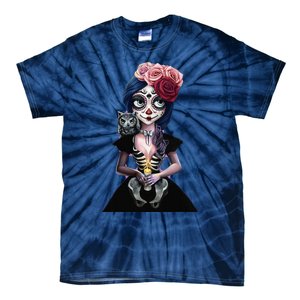 DíA De Los Muertos La Catrina Day Of The Dead Sugar Skull Tie-Dye T-Shirt