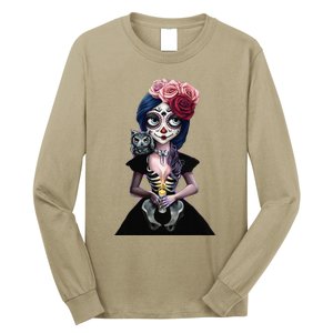 DíA De Los Muertos La Catrina Day Of The Dead Sugar Skull Long Sleeve Shirt