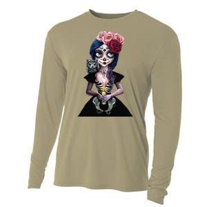 DíA De Los Muertos La Catrina Day Of The Dead Sugar Skull Cooling Performance Long Sleeve Crew